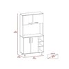 Tuhome 95 Pantry Kit, Four Legs, Double Door Cabinet, Three Shelves, Black ALW5577